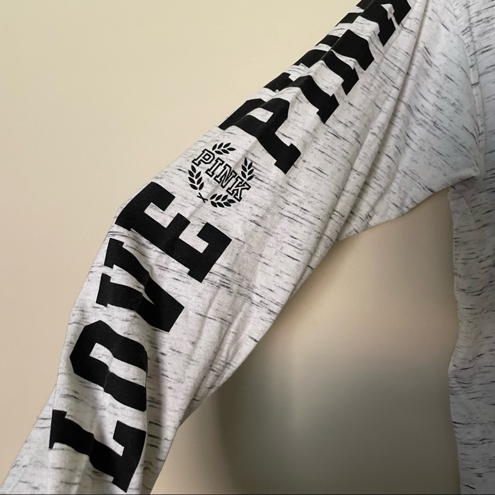 Victoria’s Secret PINK Grey and White Space Dye Long Sleeve - Picture 5 of 6
